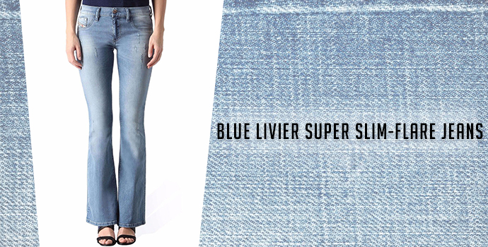 Blue Livier Super Slim-Flare Jeans: Diesel jeans