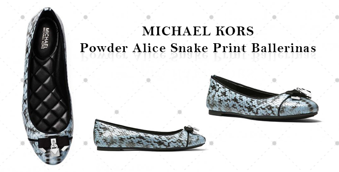 Michael Kors |  Powder Alice Snake Print Ballerinas