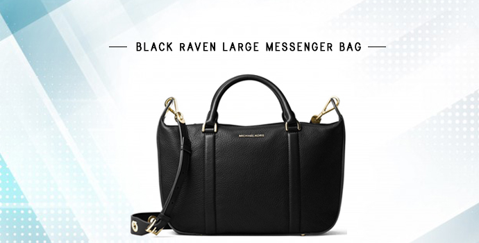 MICHAEL KORS Black Raven Large Messenger Bag