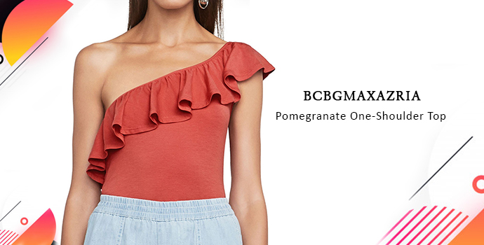 Pomegranate One-Shoulder Top
