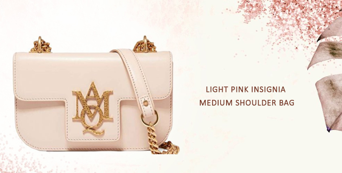 ALEXANDER MCQUEEN Light Pink Insignia Medium Shoulder Bag