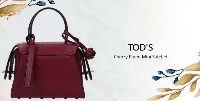 TOD'S Cherry Piped Mini Satchel TOD'S Cherry Piped Mini Satchel women handbag