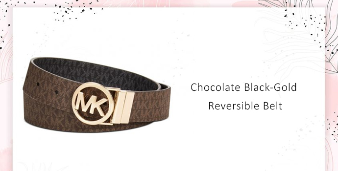 Michael Kors Chocolate Black-Gold Reversible Belt