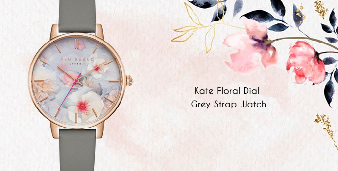 Ted Baker watches Ted Baker kate floral dial grey strap watch