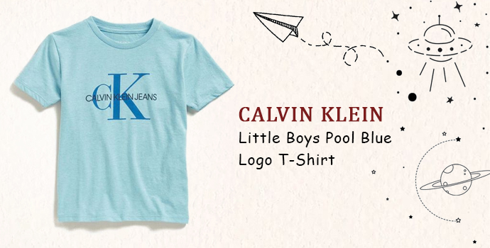Calvin Klein Kids Little Boys Pool Blue Logo T-Shirt