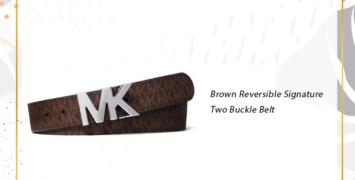 Michael Kors Brown Reversible Signature Two Buckle