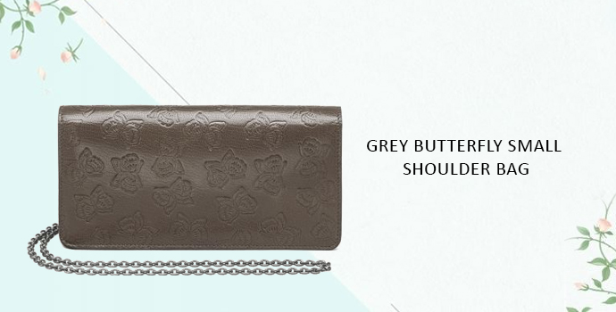 Bottega Veneta Grey Butterfly Small Shoulder Bag