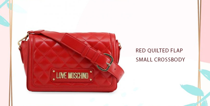 Love Moschino Red Quilted Flap Small Crossbody