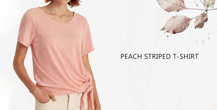 Ralph Lauren India peach striped t-shirt