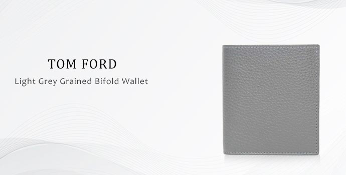 Light grey-grained bifold wallet from Tom Ford