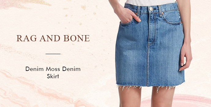 Rag and Bone denim moss denim skirt 