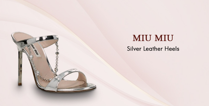 Miu Miu silver leather heels
