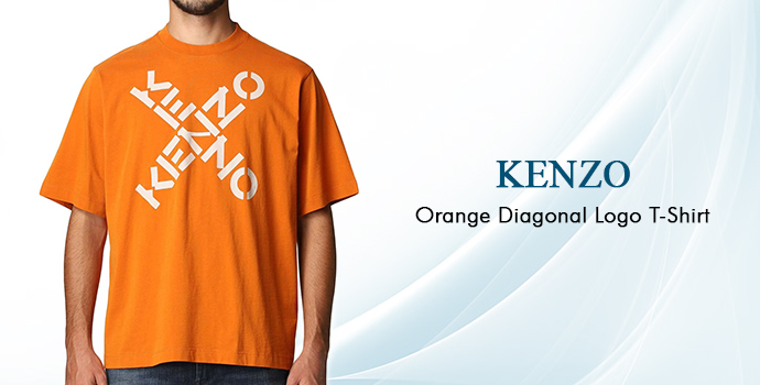 Kenzo Orange Diagonal Logo T-shirt