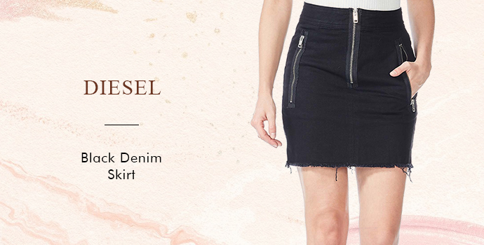 Diesel Black Denim Skirt