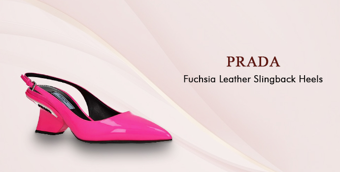 Prada Fuschia leather slingback heels 