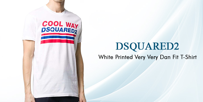 Dsquared2 White Printed Very Very Dan Fit T-shirt