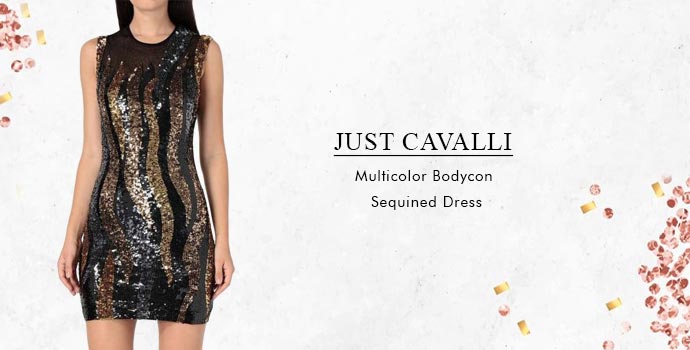 Just Cavalli Multicolor Bodycon Sequined Dress