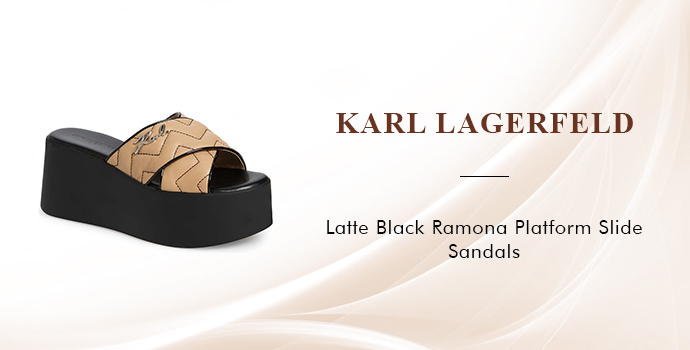 Karl Lagerfeld
Latte Black Ramona Platform Slide Sandals