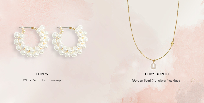 J. Crew
White Pearl Hoop Earrings