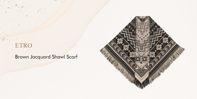 Etro
Brown Jacquard Shawl Scarf