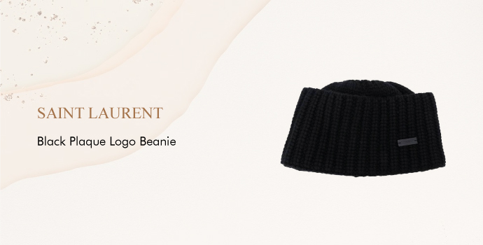 Saint Laurent
Black Plaque Logo Beanie