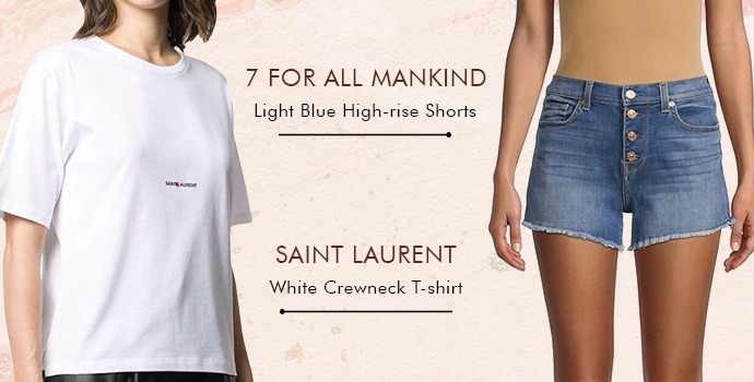 Sanit Laurent 
White Crewneck T-shirt