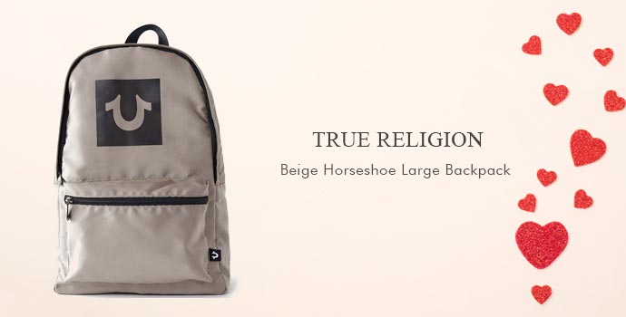 True Religion
Beige Horseshoe Large Backpack