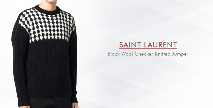 Saint Laurent
Black Wool Checker Knitted Jumper