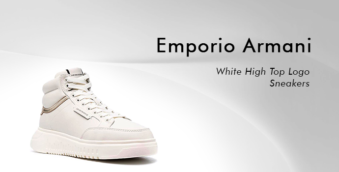 Emporio Armani
White High Top Logo Sneakers