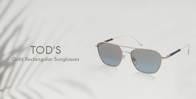 Tods
Gold Rectangular Sunglasses