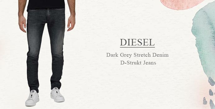 Diesel
Dark Grey Stretch Denim D-Strukt Jeans