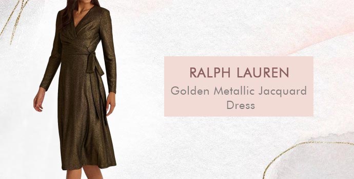 Ralph Lauren
Golden Metallic Jacquard Dress