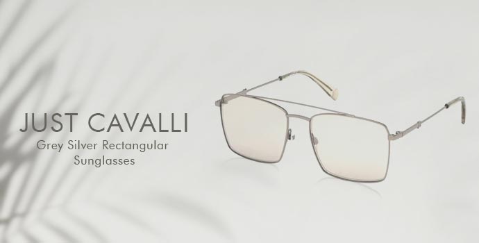 Just Cavalli
Grey Silver Rectangular Sunglasses