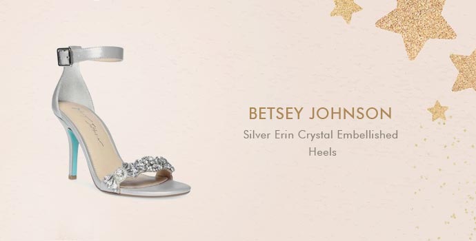 Betsey Johnson
Silver Erin Crystal Embellished Heels