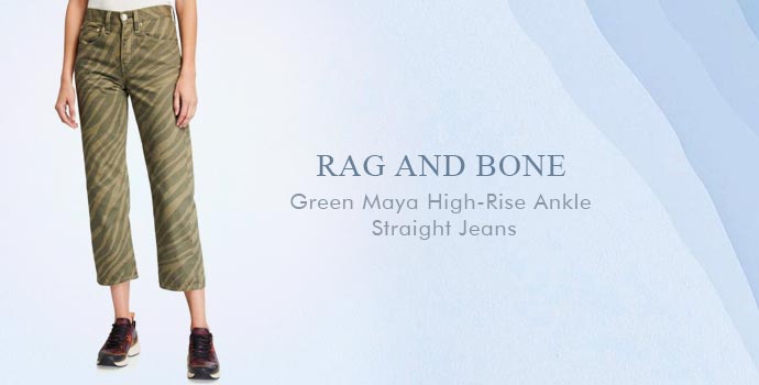 Rag And Bone
Green Maya High Rise Ankle Straight Jeans