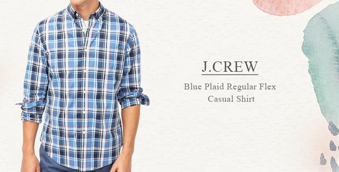 J.Crew
Blue Plaid Regular Flex Casual Shirt
