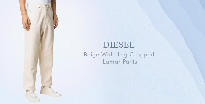 Diesel
Beige Wide Leg Cropped Lamar Pants