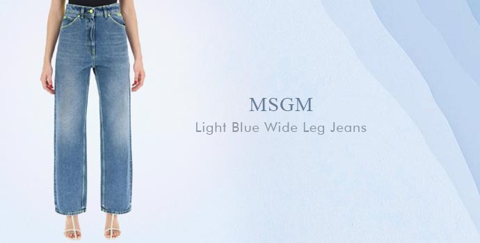 MSGM 
Light Blue Wide Leg Jeans