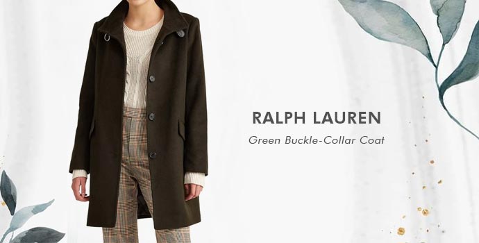 Ralph Lauren 
Green Buckle Collar Coat