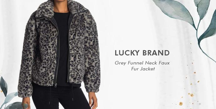 Lucky Brand
Grey Funnel Neck Faux Fur Jacket