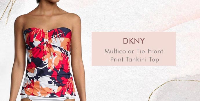 DKNY
Multicolor Tie-Front Print Tankini Top