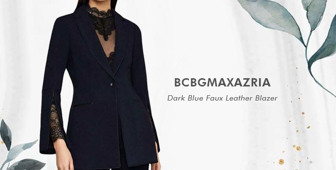 BCBGMAXAZRIA
Dark Blue Faux Leather Blazer