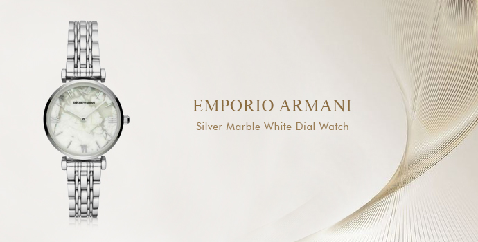 Emporio Armani
Silver Marble White Dial Watch