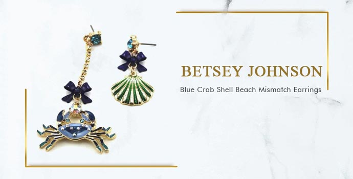 Betsey Johnson
Blue Crab Shell Beach Mismatch Earrings