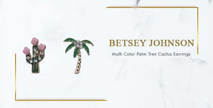 Betsey Johnson
Multi Color Palm Tree Cactus Earrings