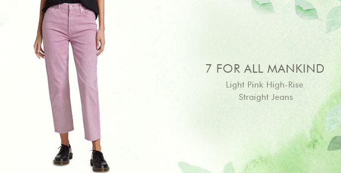 7 For All Mankind
Light Pink High Rise Straight Jeans
