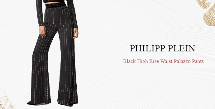Philipp Plein
Black high rise waist palazzo pants