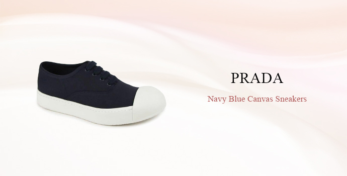 Prada
Navy Blue Canvas Sneakers
