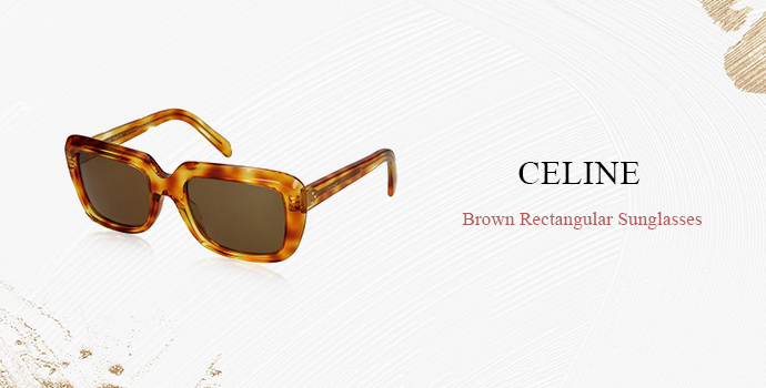Celine 
Brown Rectangular Sunglasses