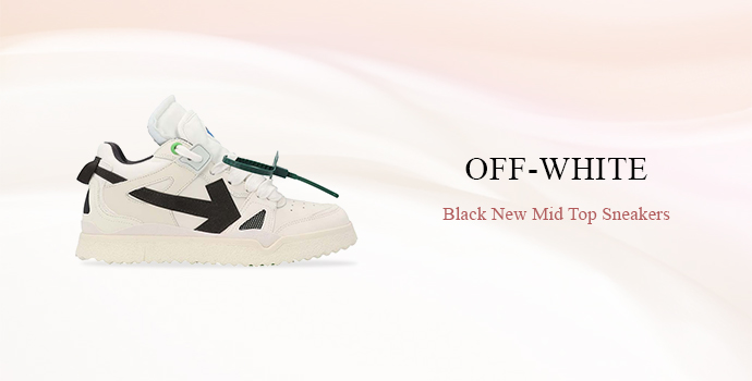 Off White
Black New Mid Top Sneakers